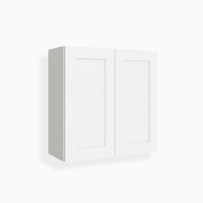 White Shaker 30 H Double Door Wall Cabinet image 3