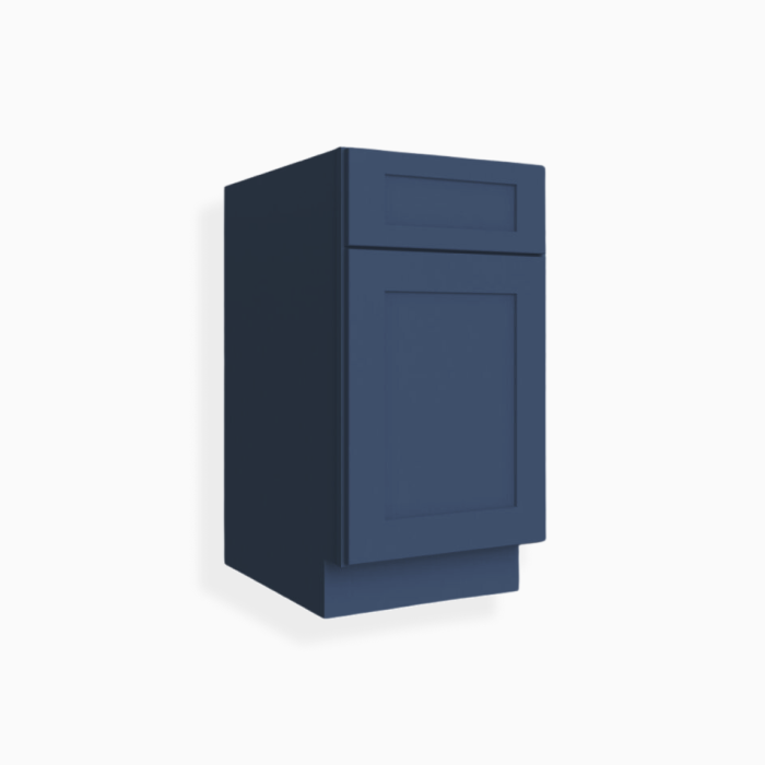 Navy Blue Shaker Base Cabinet with Single Door & Drawer image 1