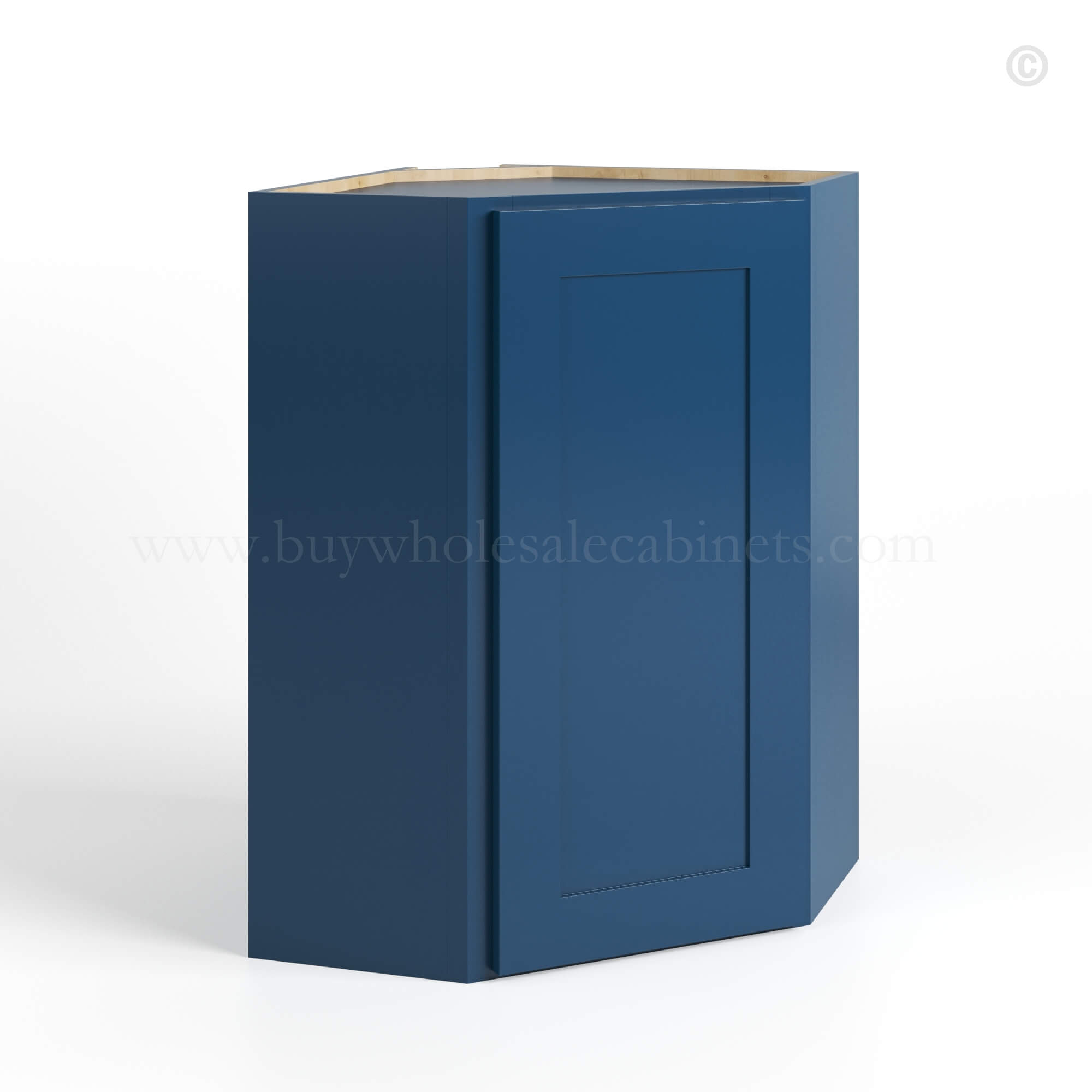 Diagonal Corner Wall Shelf Navy Blue Cabinet, rta cabinets, wholesale cabinets