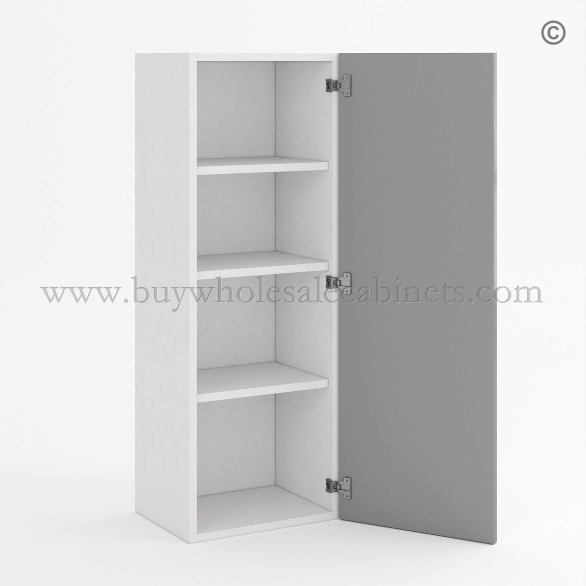 Frameless Gloss Gray 42″H Single Door Wall Cabinet, rta cabinets, wall cabinets