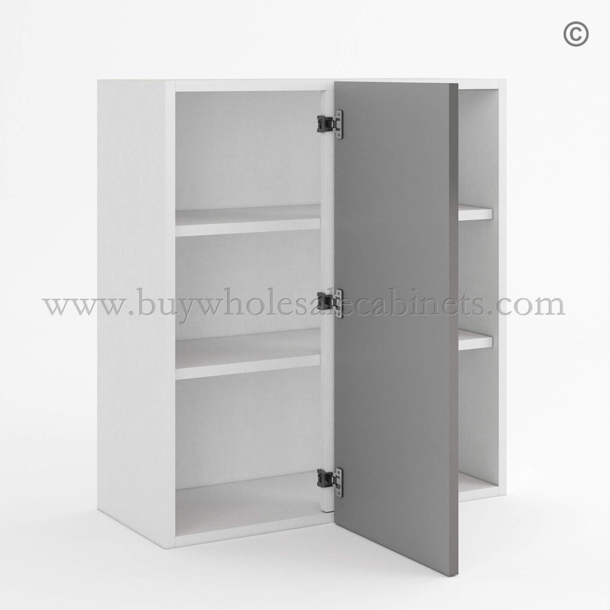 Frameless Gloss Gray Blind Corner Wall Cabinet, rta cabinets, wall cabinets