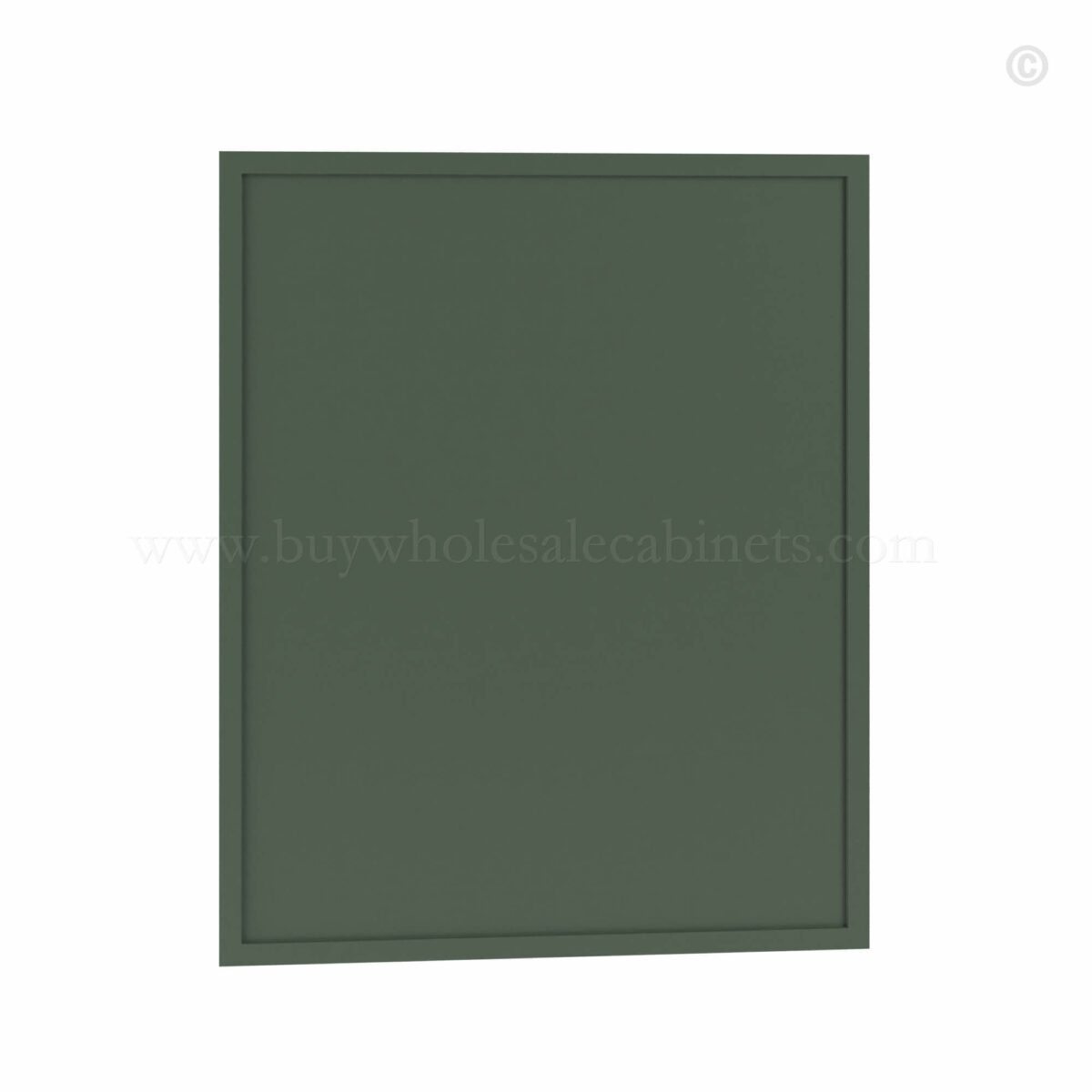 slim shaker green base false door, rta cabinets, wholesale cabinets