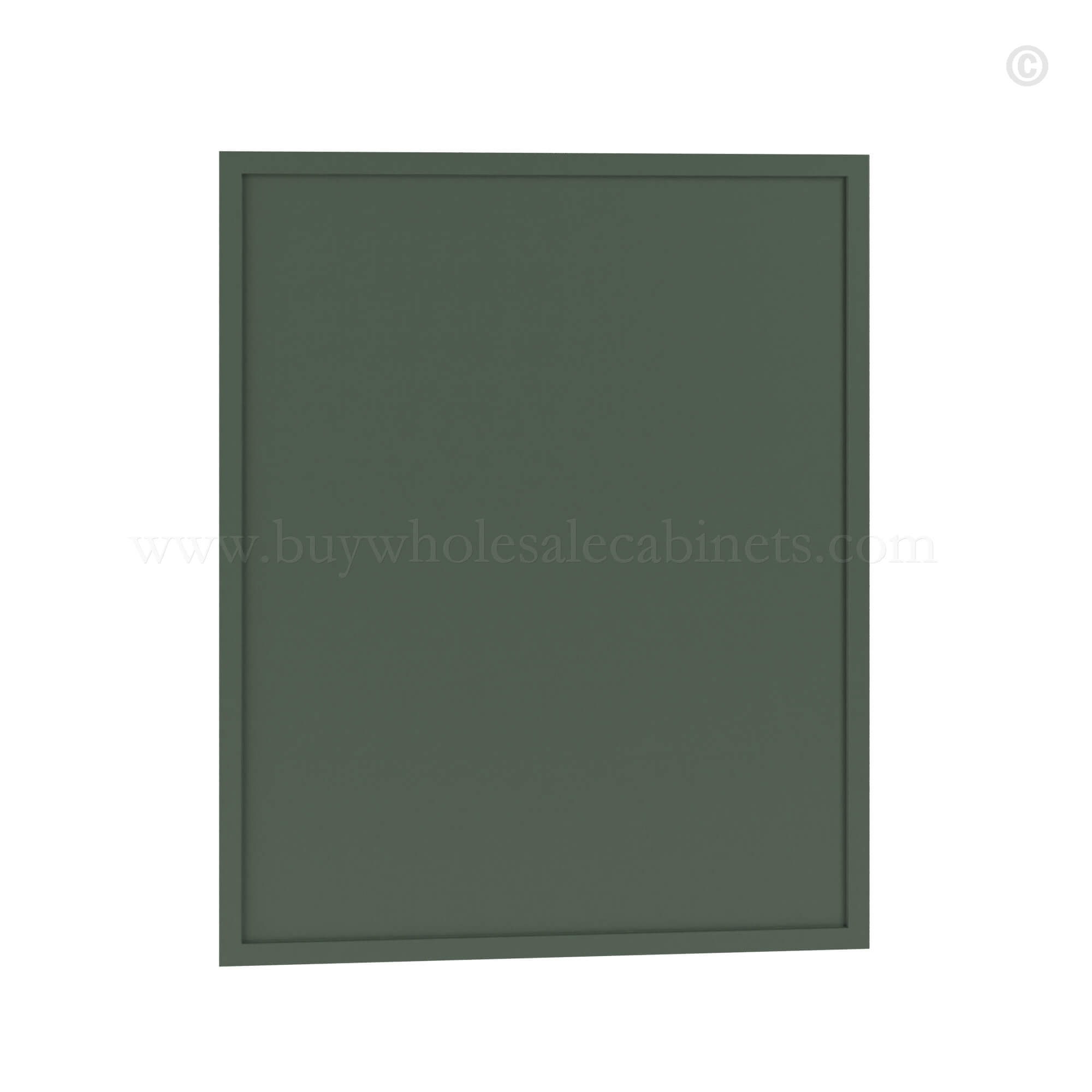 slim shaker green base false door, rta cabinets, wholesale cabinets