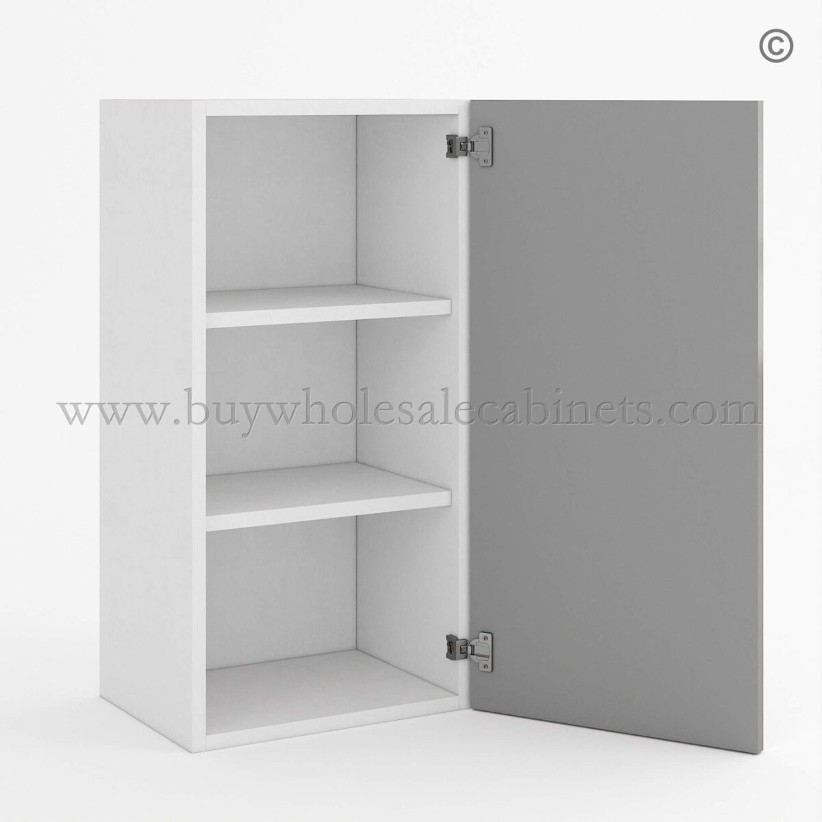 Frameless Gloss Gray 30″H Single Door Wall Cabinet, rta cabinets, wall cabinets