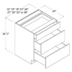 three base cabinets, rta cabinets