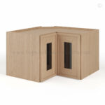 Slim Oak Shaker Easy Reach Wall Cabinet with Glass Door, rta cabinets, wholesale cabinets