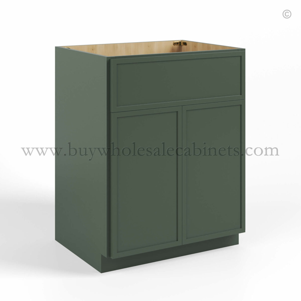 green cabinets