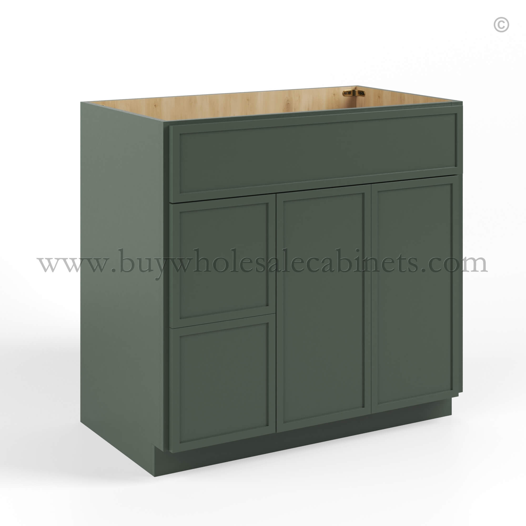 green cabinets