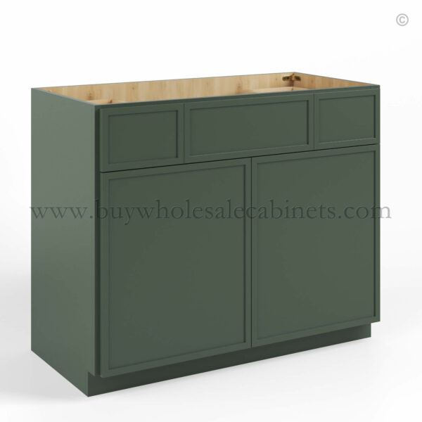 green cabinets