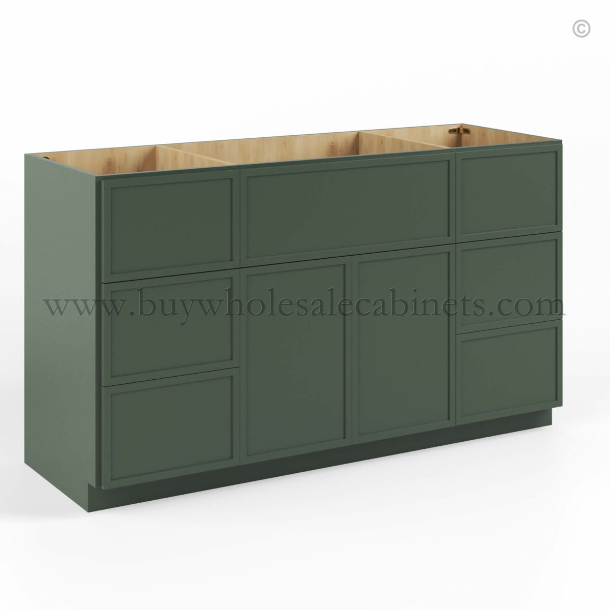 green cabinets