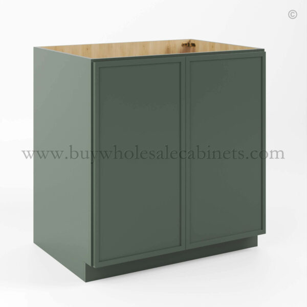 green cabinets