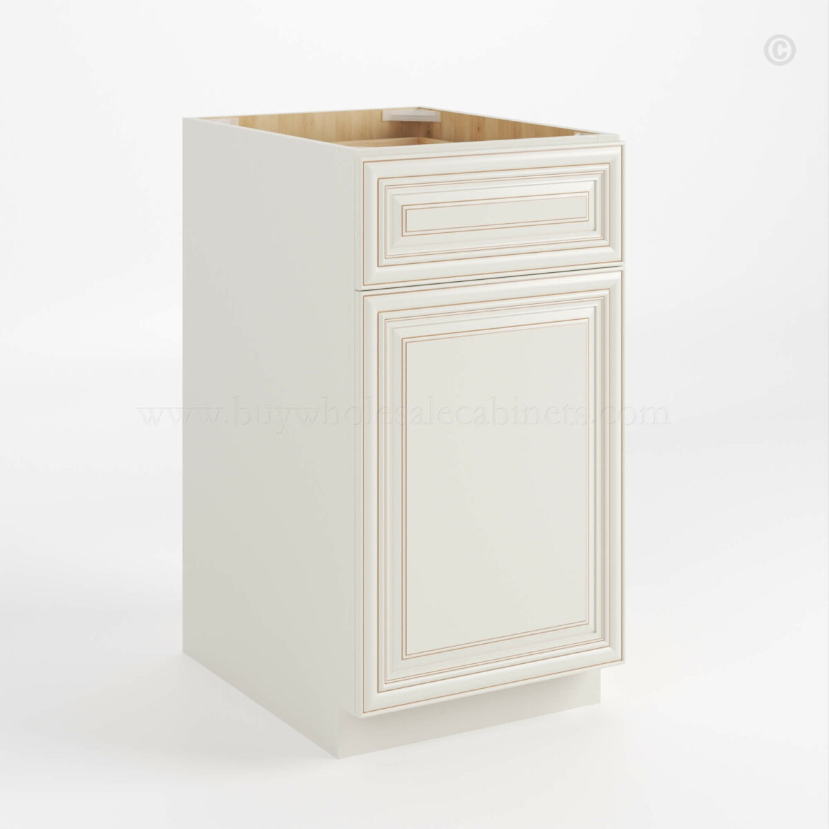 Charleston White Raised Panel Office Base Cabinet