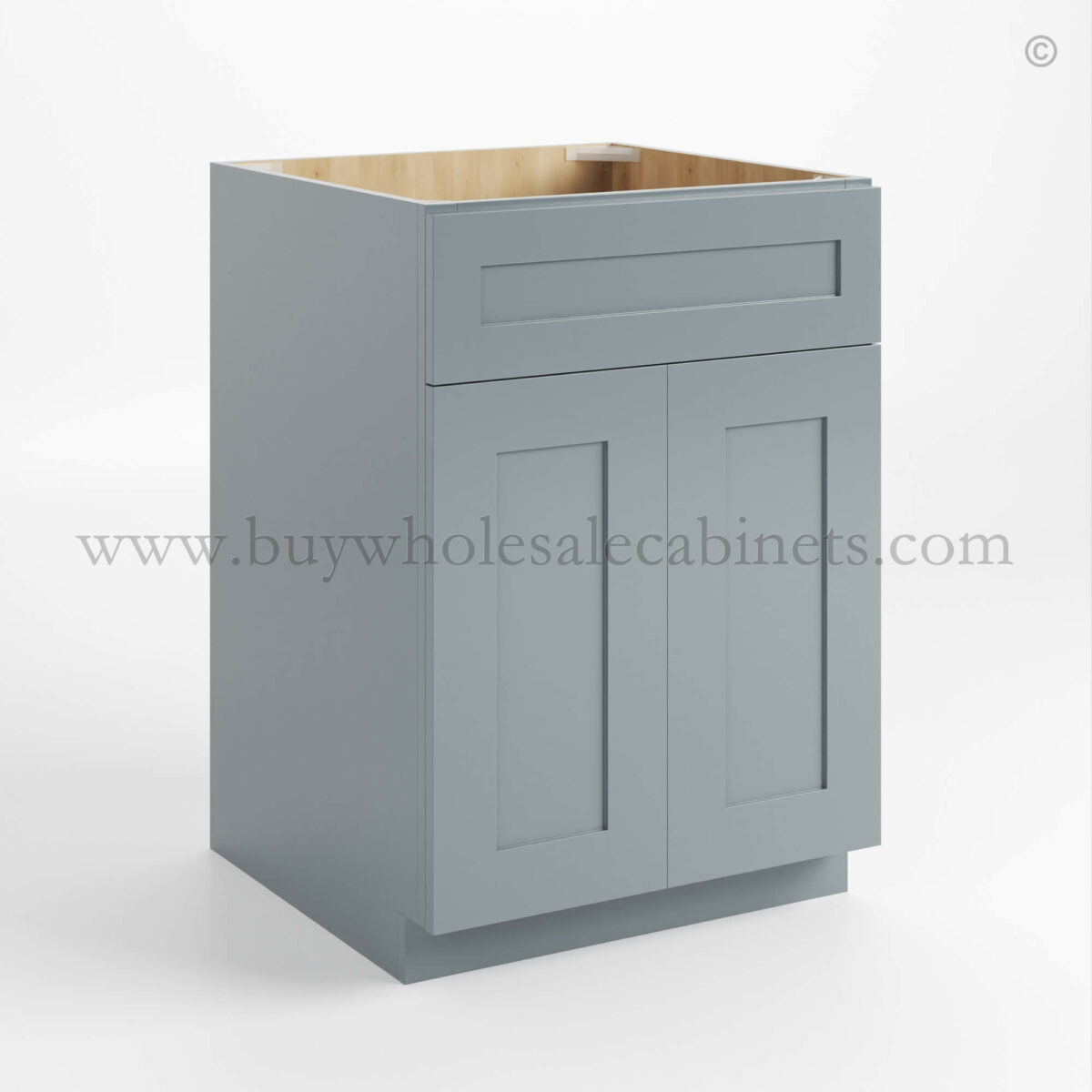 Gray Shaker Sink Base 27 ”