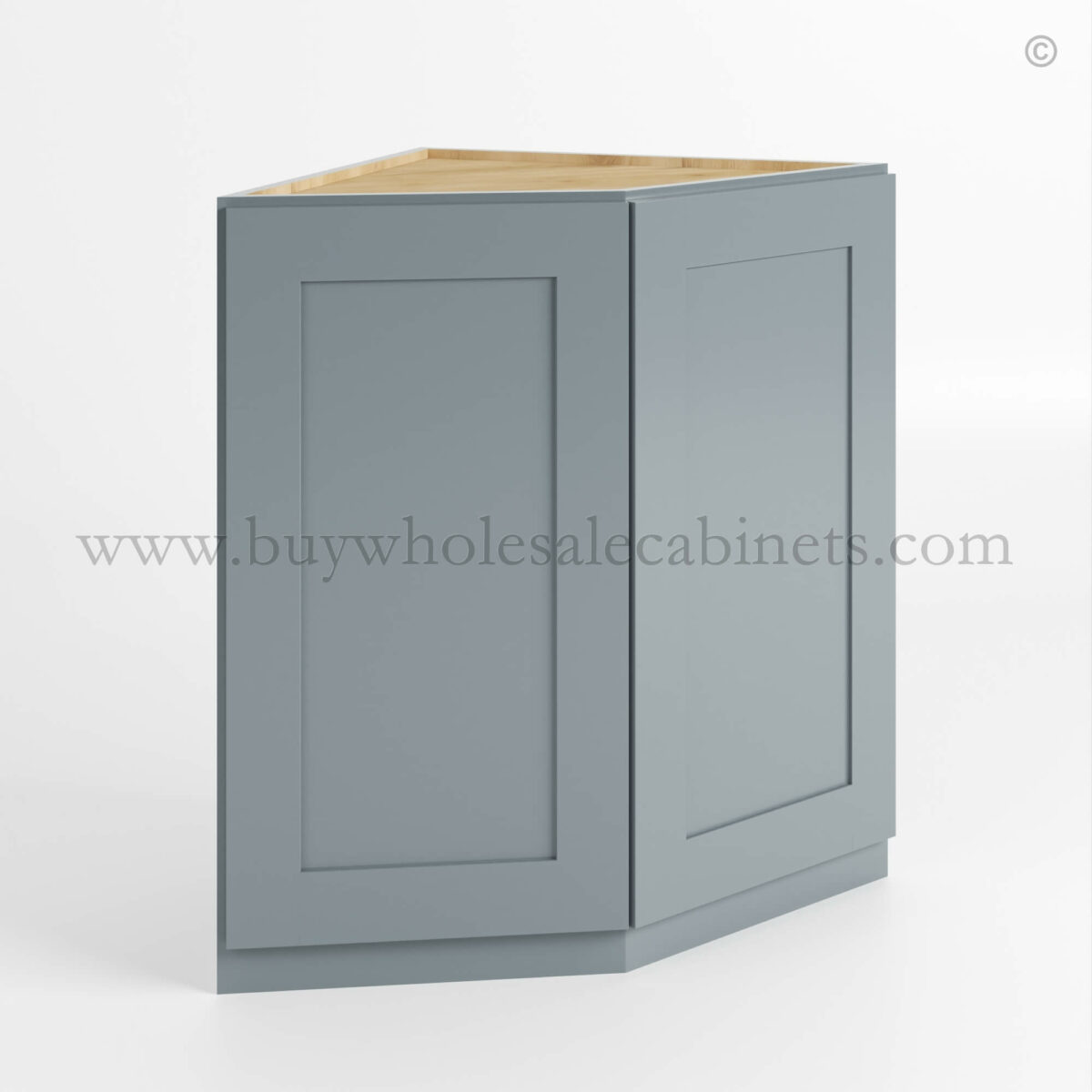 Gray Shaker Base End Cabinet