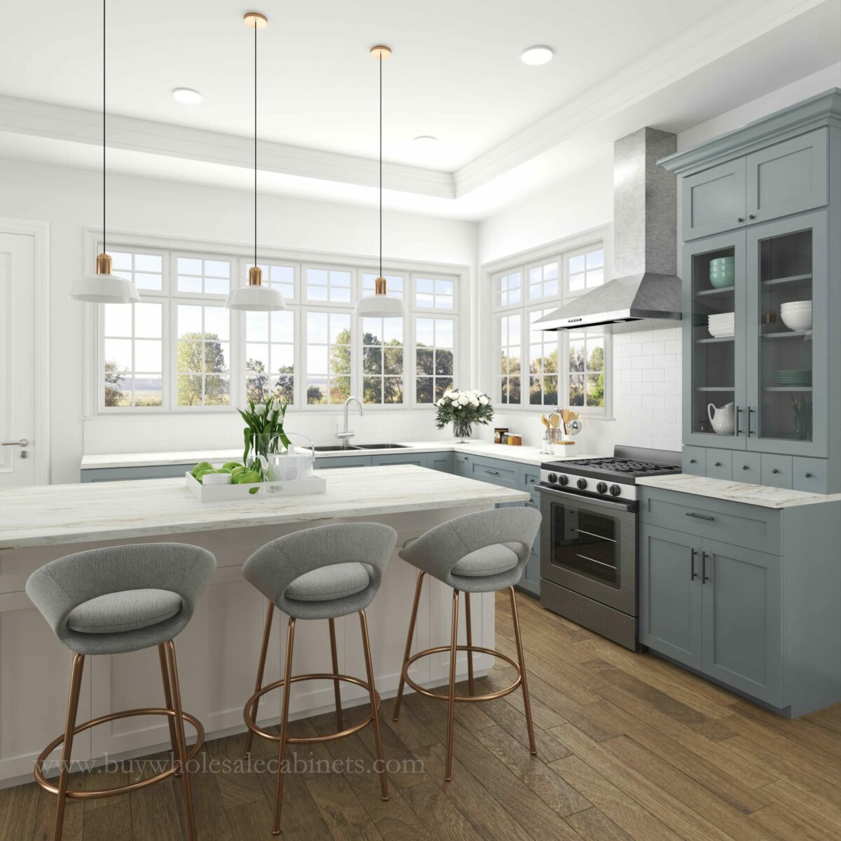 shaker gray cabinets