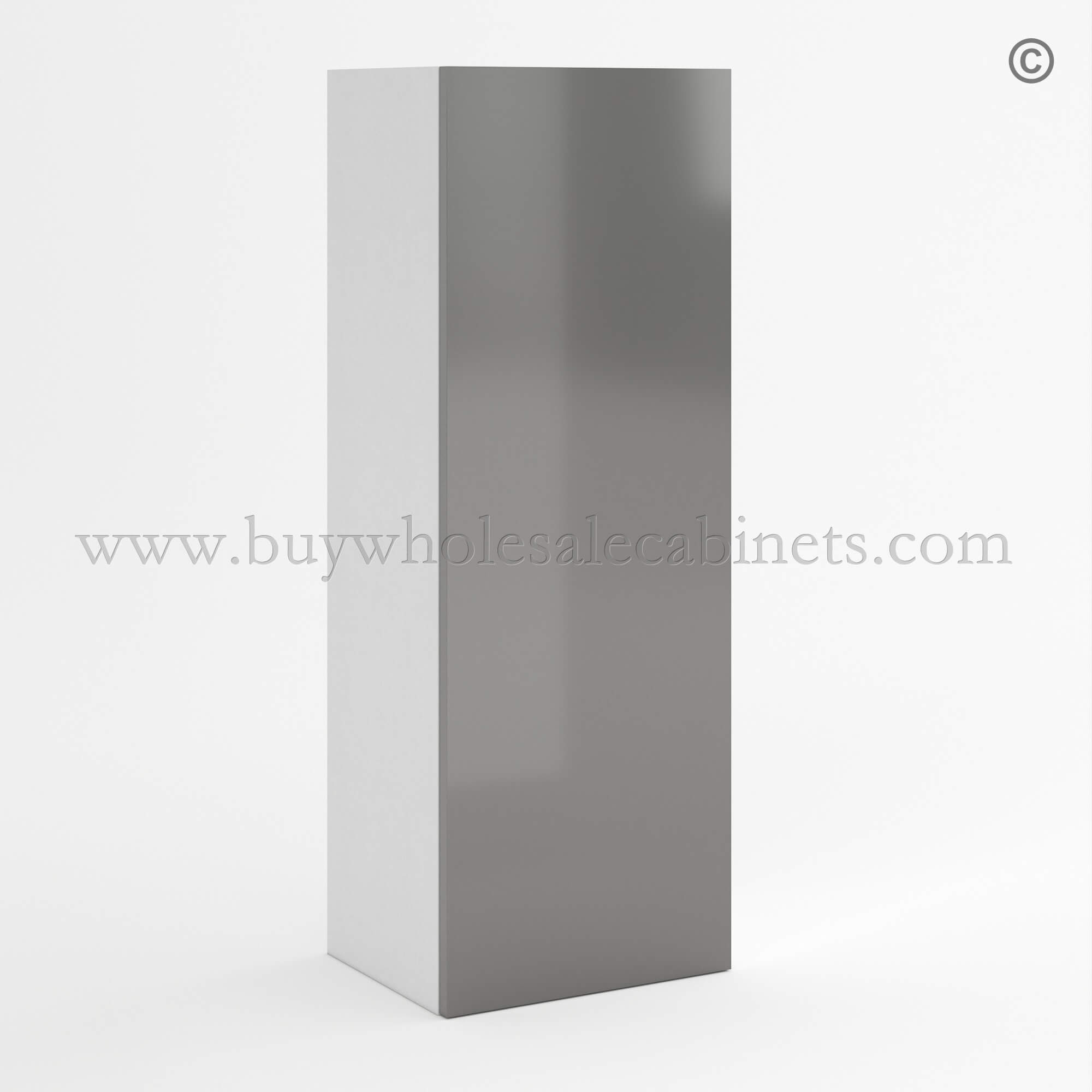 Frameless Gloss Gray 36H Single Door Wall Cabinet, rta cabinets, wall cabinets