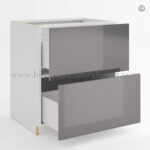 Frameless Gloss Gray Two Drawer Base Cabinet, rta cabinets, base cabinets