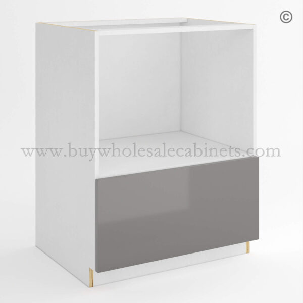 Frameless Gloss Gray Microwave Base Cabinet, wholesale cabinets, base cabinets