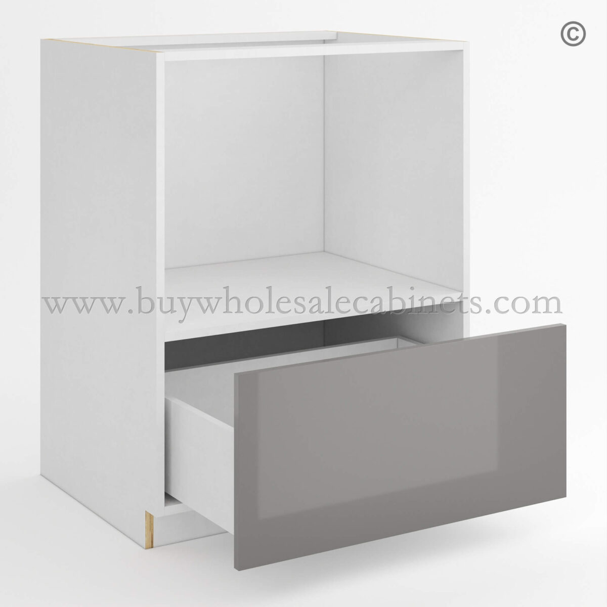 Frameless Gloss Gray Microwave Base Cabinet, rta cabinets, base cabinets