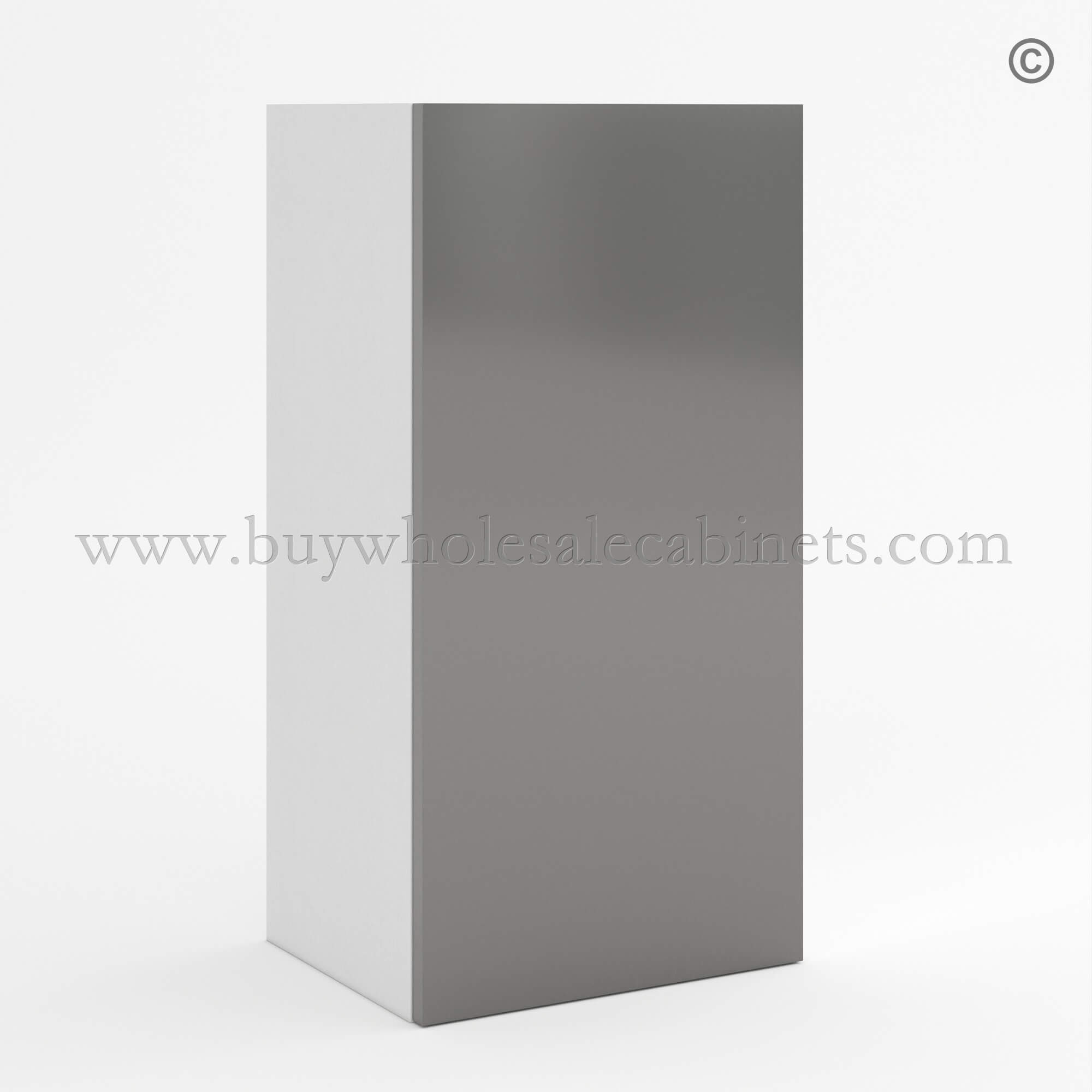 Frameless Gloss Gray 30H Single Door Wall Cabinet, rta cabinets, wall cabinets