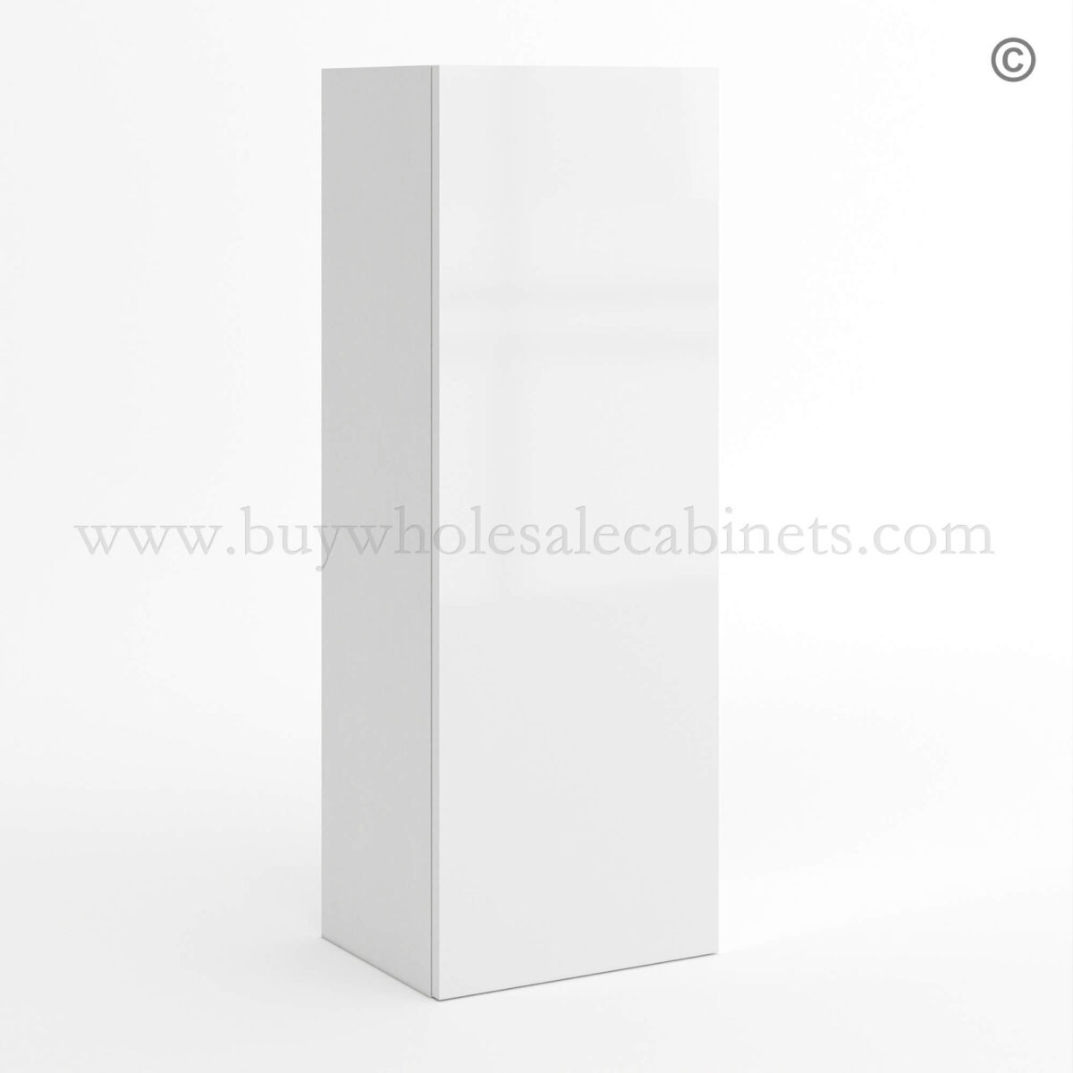 Frameless Gloss White 36H Single Door Wall Cabinet, rta cabinets, frameless cabinets