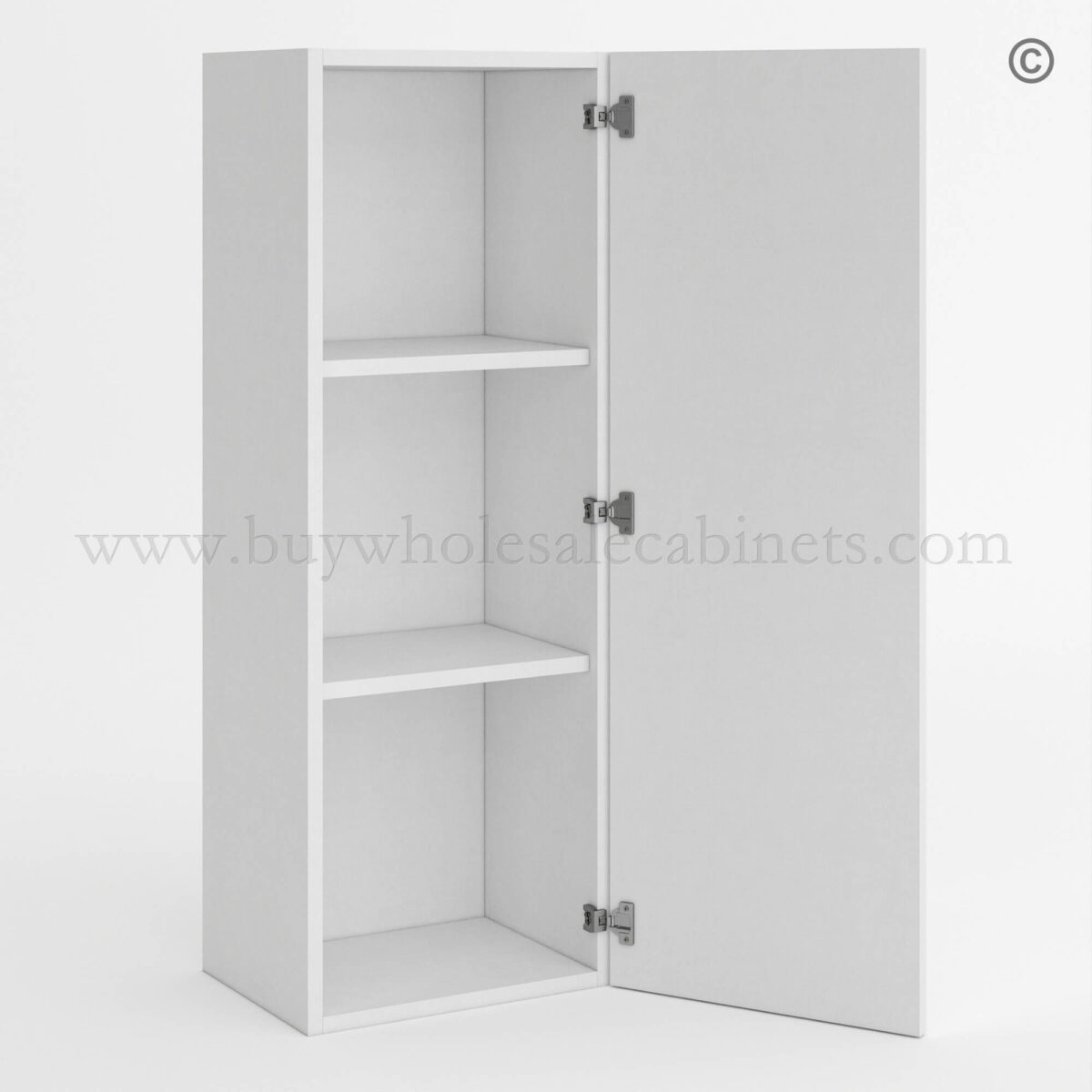 Frameless Gloss White 36″H Single Door Wall Cabinet, rta cabinets, frameless cabinets