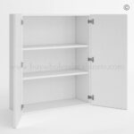 Frameless Gloss White 36H Double Door Wall Cabinet, rta cabinets, frameless cabinets