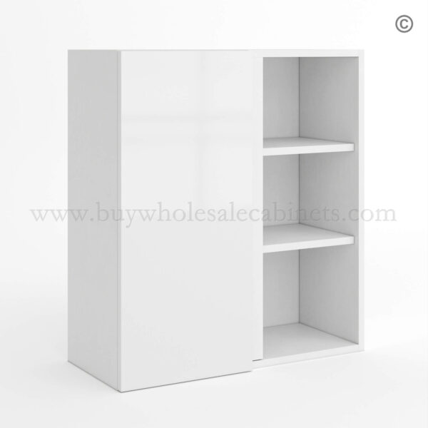 Frameless Gloss White Blind Corner Wall Cabinet, rta cabinets, white wall cabinets