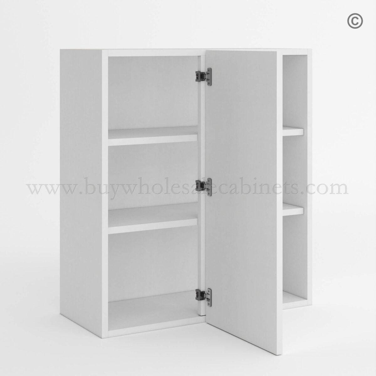 Frameless Gloss White Blind Corner Wall Cabinet, rta cabinets, wall cabinets