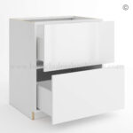 Frameless Gloss White Two Drawer Base Cabinet, rta cabinets, drawer base cabinets