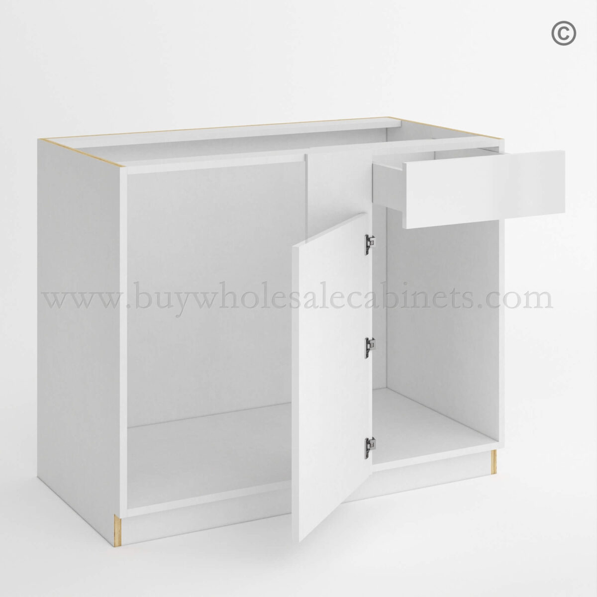 Frameless Gloss White Blind Corner Base Cabinet,r ta cabinets, base cabinets