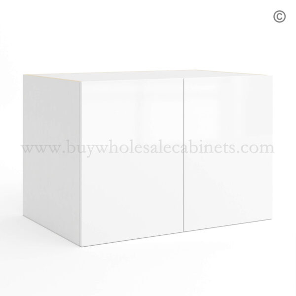 Frameless Gloss White 24D Refrigerator Wall Cabinet with Double Door, wholesale cabinets, white wall cabinets