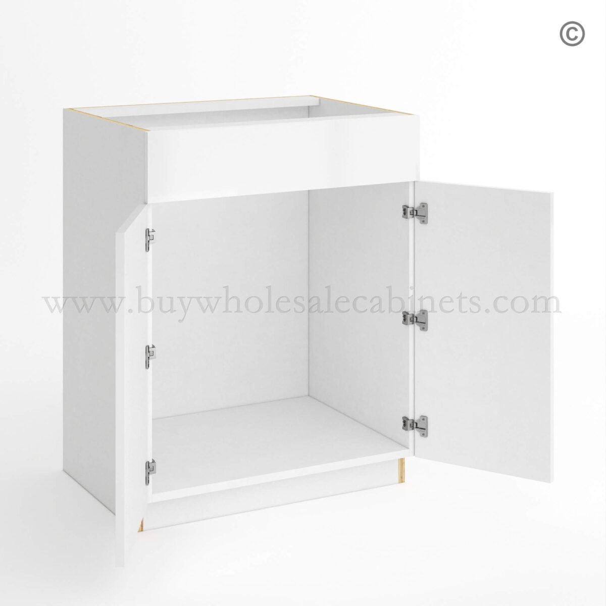 Frameless Gloss White Double Door Single Dummy Drawer Vanity Sink Base, wholesale cabinets, vanity cabinets