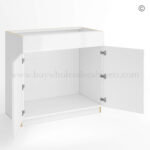 Frameless Gloss White Double Door Double Dummy Drawer Vanity Sink Base, wholesale cabinets, vanity cabinets