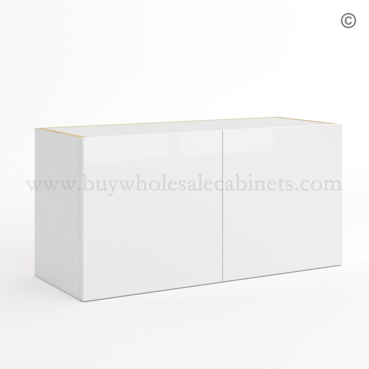 Frameless Gloss White Double Door Wall Microwave, rta cabinets, white wall cabinets