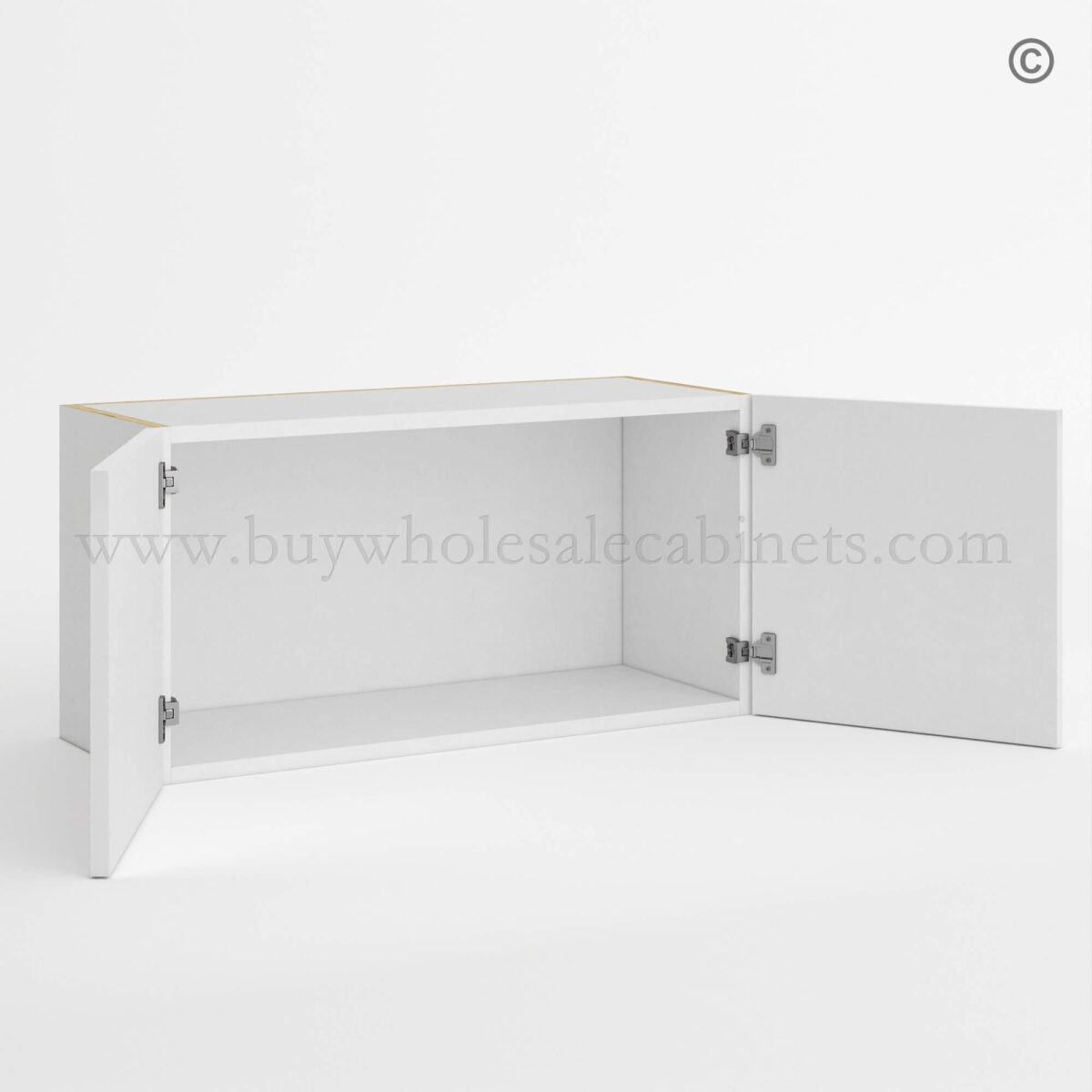 Frameless Gloss White Double Door Wall Microwave, rta cabinets, wall cabinets