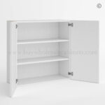 Frameless Gloss White 30″H Double Door Wall Cabinet, rta cabinets, frameless cabinets